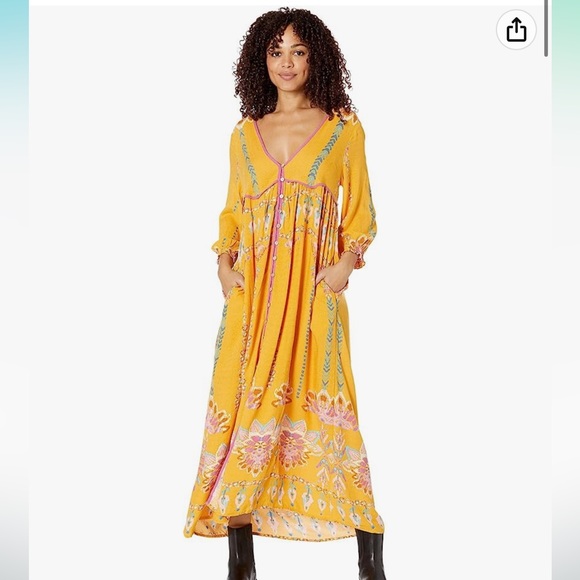 Free People Dresses & Skirts - Free People XS Foley yellow maxi dress